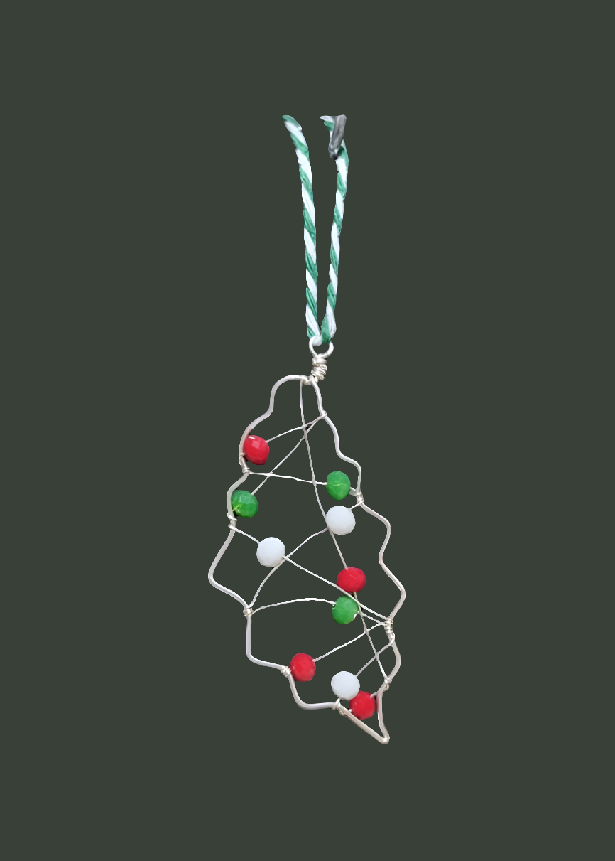 Wire and beads christmas ornament