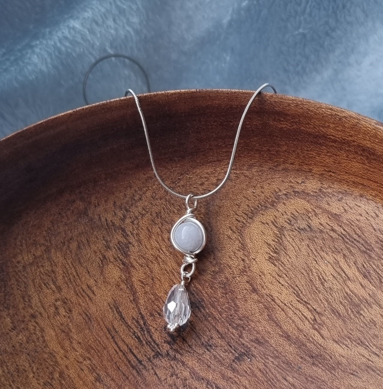 Aquamarine and sterling silver necklace.