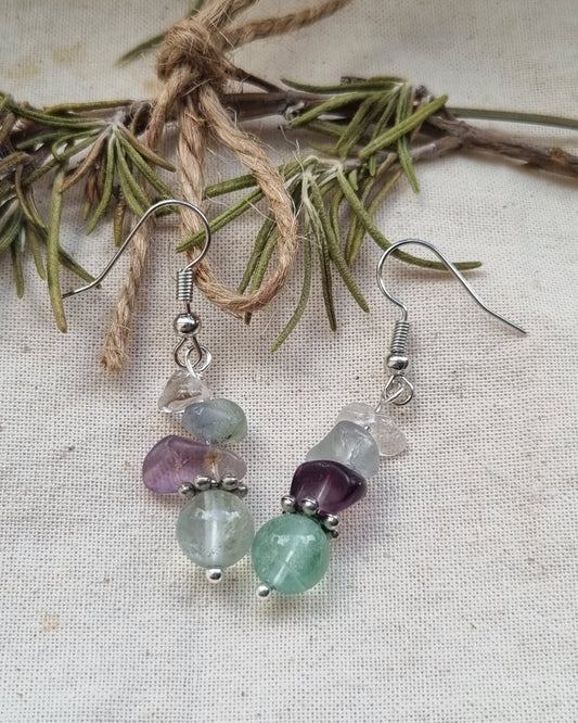 Gorgeous Flourite handmade earrings
