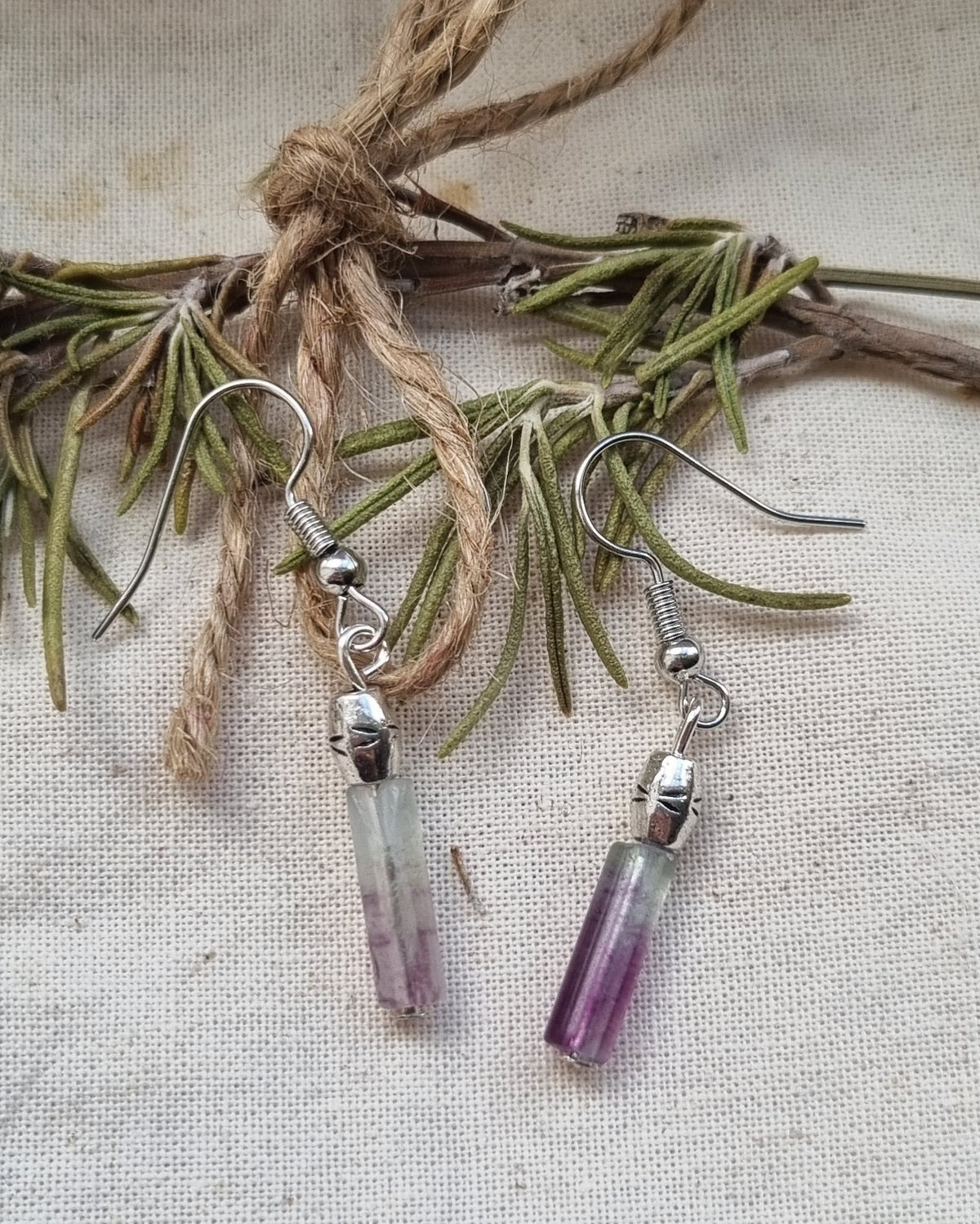 Pretty handmade Flourite earrings