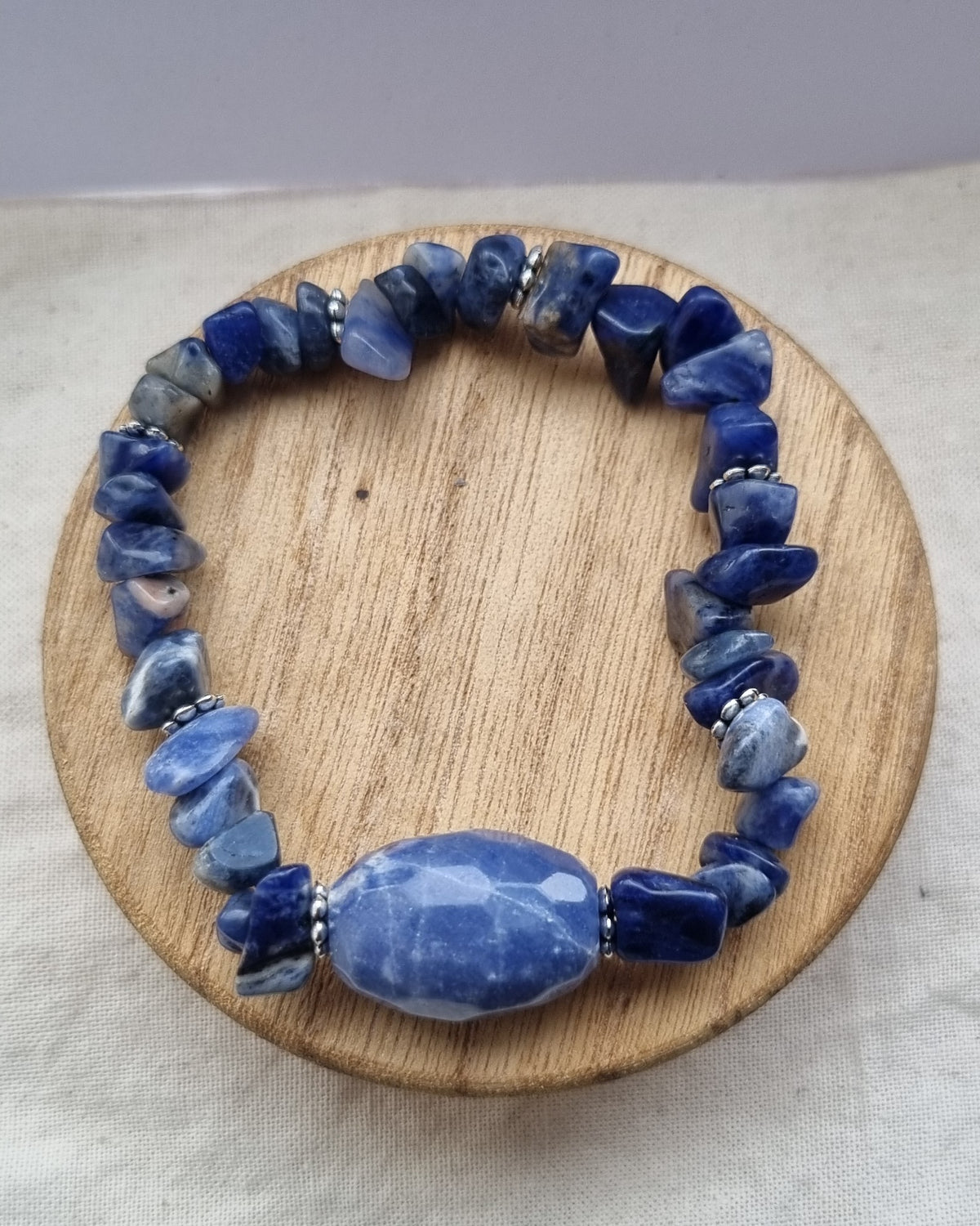Beautiful blue Sodalite chip handmade bracelet
