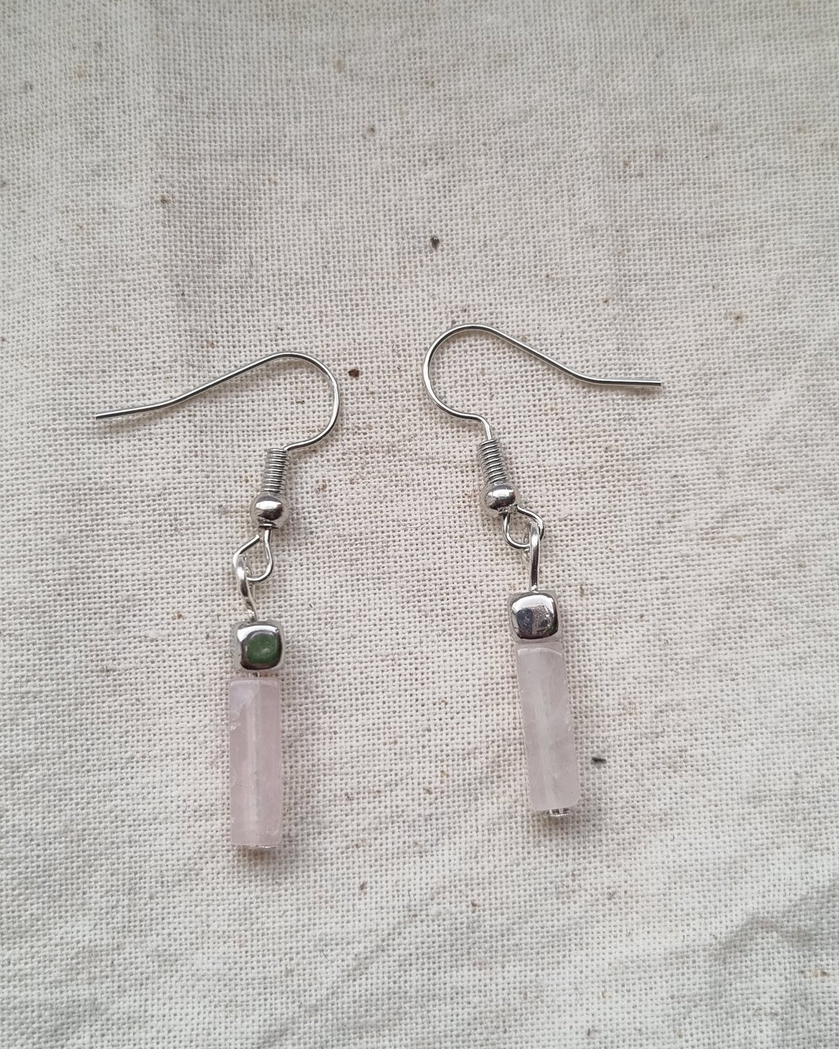 Pretty pink Rose quartz handmade earrings