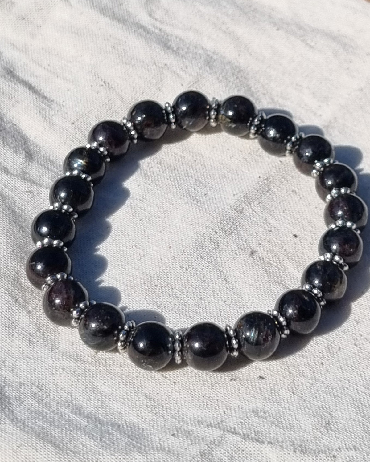 Beautiful Astrophyllite, handmade stretch bracelet